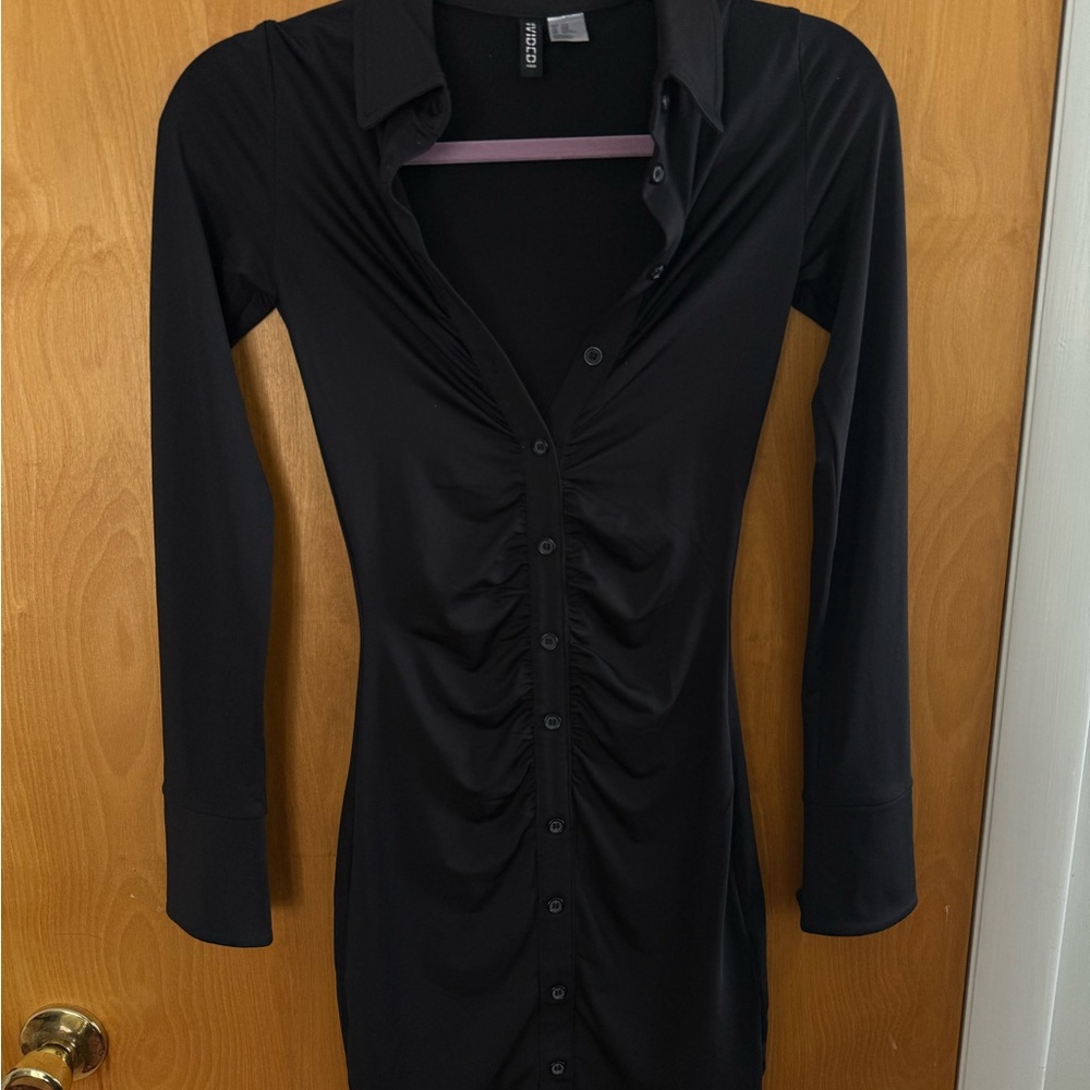H&M Divided Black stretch shirt dress. Size XXS.